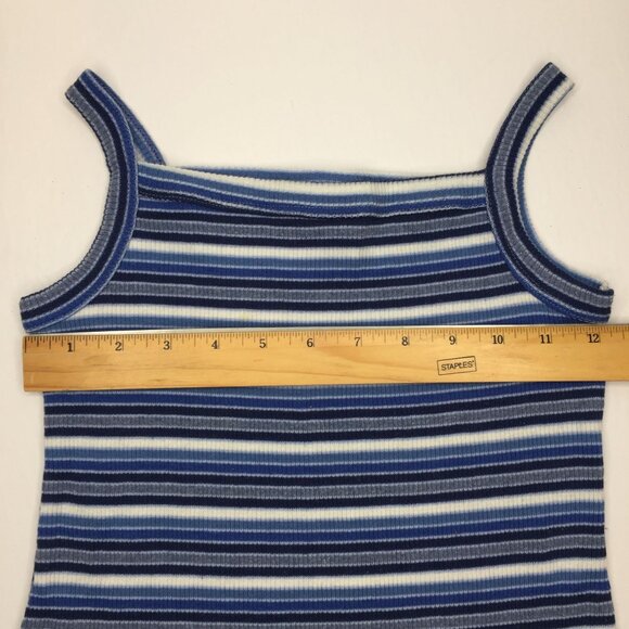 Filati Girl's Sleeveless Dress Striped Blue Gray White Summer Spring Tank Straps - Picture 6 of 7